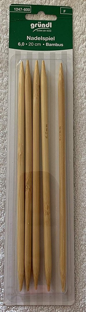 Gründl Nadelspiel bambus 6,0 20 cm