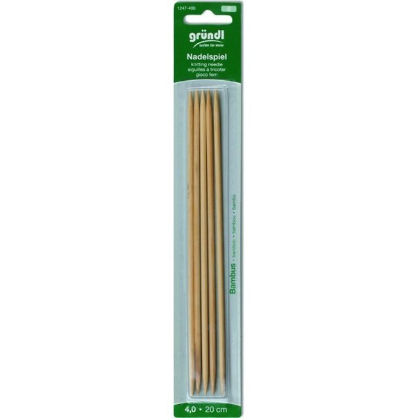 Gründl Nadelspiel bambus 4,0 20 cm