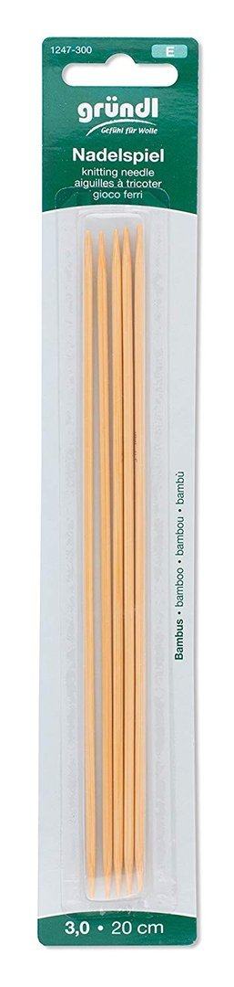 Gründl Nadelspiel bambus 3,0 20 cm