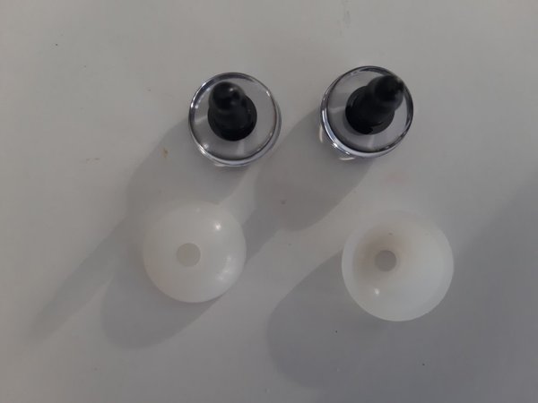 1 Paar Plastik-Tieraugen zum Wimpern kleben geeignet  zum Stecken ca 25 mm Nr. 30